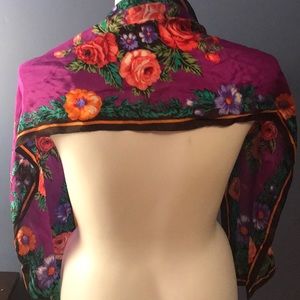 Beautiful and colorful flowered scarf